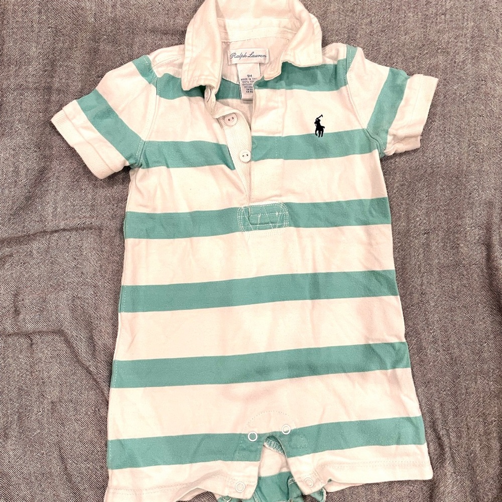 Ralph Lauren polo onesie striped rugby